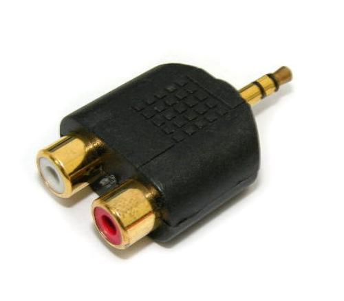 3.5mm Stereo Plug to 2xRCA Jack Gold (JT2-1147)